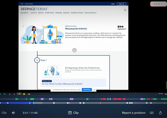 medical journeys user testing