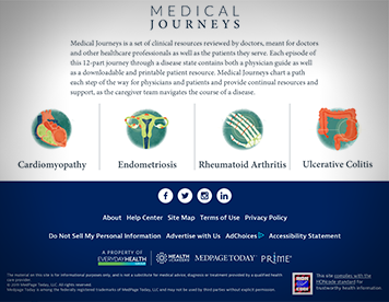 screenshot of main medical journeys page